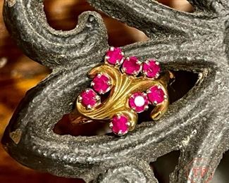Custom 14K Gold Ring with Rubies