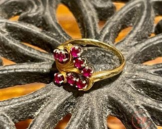Custom 14K Gold Ring with Rubies