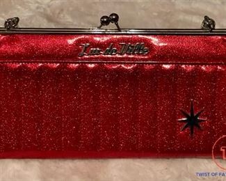 LUX DE VILLE Stardust Kiss Lock Red Sparkle Purse