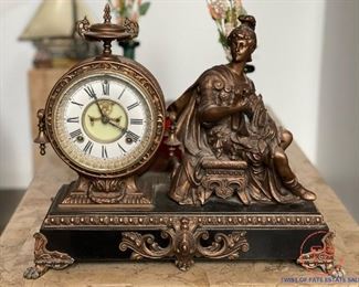 Antique French Figural Mantel Clock