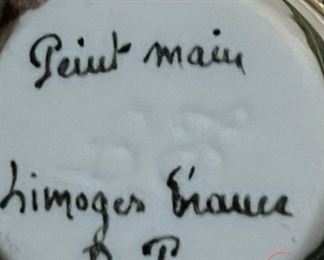 Limoges France SNOWMAN Trinket Box Peint Main