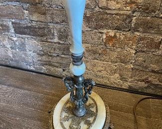 Antique Brass and Marble Floor Lamp
