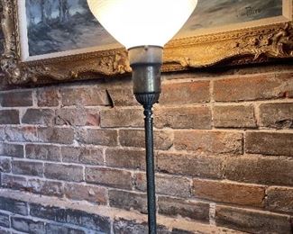 Antique Brass and Marble Floor Lamp