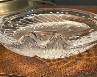 LALIQUE Crystal Fish Ashtray