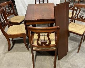 Unique Duncan Phyfe Table 6 Chairs Set