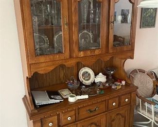 Beautiful hutch. Vintage dishes also for sale separately. 