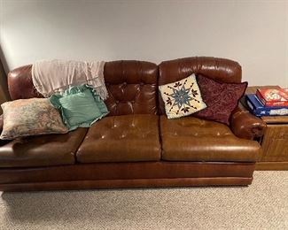 Leather sofa and chair