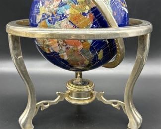 Semi-Precious Gemstone Desktop Globe