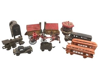 Vintage 11pc. Miniature Cast Iron Model Set