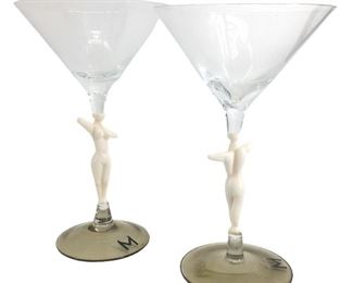 Murano Porcelain Female Stemmed Cocktail Glasses