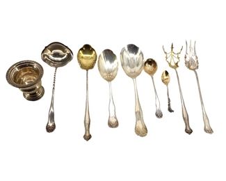 9pc. Sterling Silver Cutlery & Candleholder