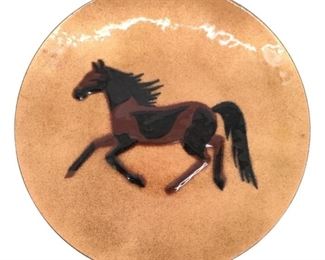 Signed AnneMarie Davidson Copper Horse Plate