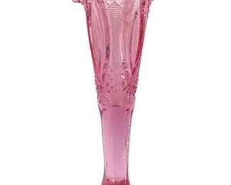 Cranberry Smithsonian Institute Art Glass Vase