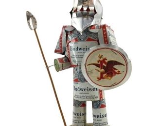 Vintage Budweiser Beer Can Knight Art