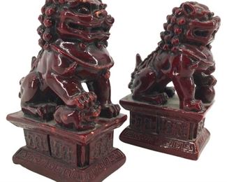 2pc. Traditional Foo Dog Lion Figures