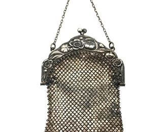 Vintage Sterling Silver Art Noveau Chainmail Bag