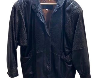Women's Oscar Leopold Oversized Leather Jacket