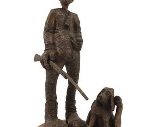 Signed Doug Dutenhoeffer Carved Wood Duck Hunter