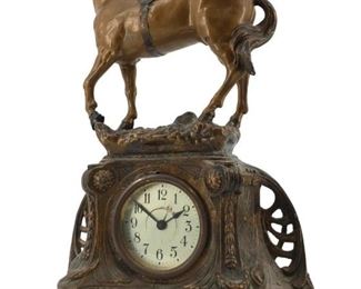 Vintage Art Deco Horse Mantle Clock