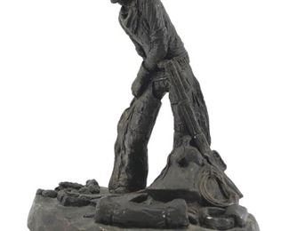 Signed Garman "Trailmaster" Ceramic Sculpture