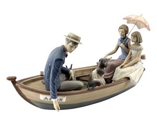 Vintage Lladro "Love Boat" Porcelain Sculpture