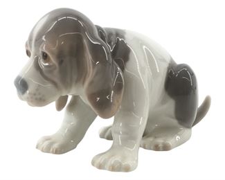 Vintage Lladro Porcelain "Sad Puppy" Sculpture
