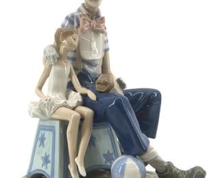 Lladro Porcelain "Clown and Girl" Sculpture