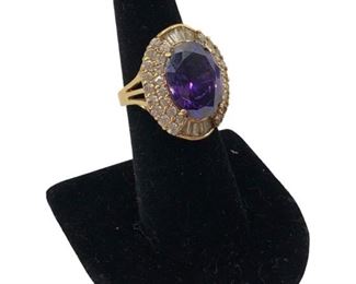 Vintage Amethyst & Sterling Ring 12g