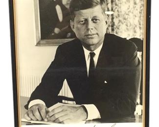 1964 Faux Signed John F. Kennedy Photo & Coins