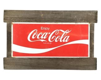 Rustic Wood and Tin Coca Cola Sign