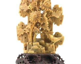 Vintage Asian Hand Carved Soapstone Sculpture