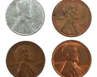 4pc. 1943-1957 Lincoln Wheat Pennies