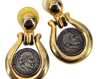 Vintage Paolo Gucci Coin Earrings