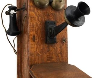 Antique Oak Kellog Telephone