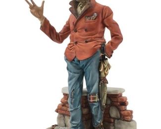 Signed Capodimonte Guappo Porcelain Sculpture