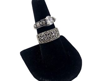 Vintage Zircon & Sterling Silver Rings