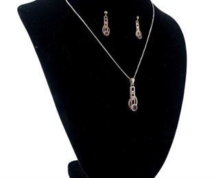 3pc. Vintage Sterling Silver & Amethyst Jewelry