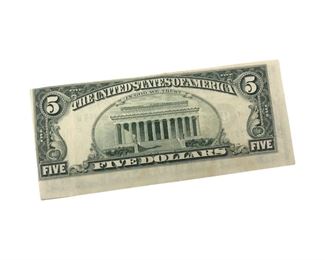 Vintage 1988 Misprint Five Dollar Bill
