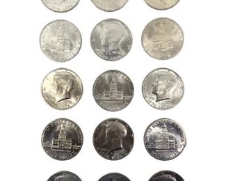 15pc. 1976 40% Silver Half Dollar Coins
