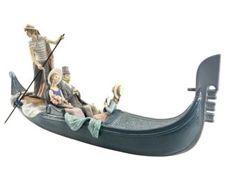 Rare Lladro In The Gondola Porcelain Sculpture