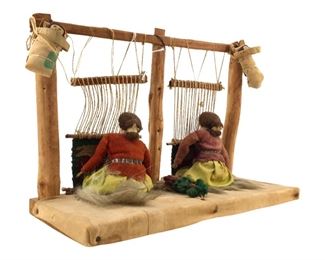 Vintage Native American Navajo Rug Weaver Model