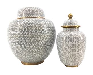 2pc. Vintage Chinese Cloissone Jars