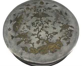 Large Antique Pewter Rice Container