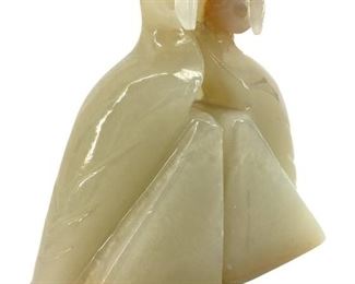 Vintage Carved Onyx Parrot Bookends