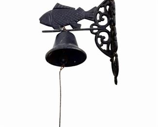 Vintage Cast Iron Ornate Fish Dinner Bell