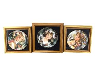 3pc. Framed 1980's Royal Doulton Art Plates