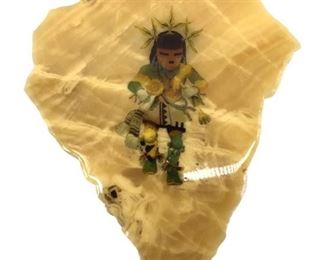 Vintage Native American Kachina Painting on Rock