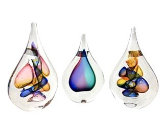 Signed M.P. Crystal Bubble Art Glass Decor