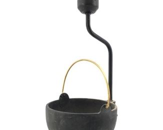 Vintage Cast Iron Cauldron Lamp