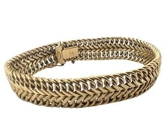 14K Gold Milor Fancy Link Ladies Bracelet